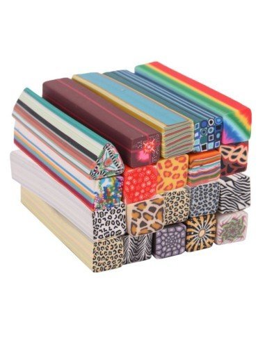 Kit x12 Fimos Cuadrados Animal cebra decoración uñas Nail Art