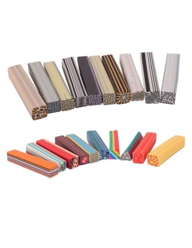 Kit x12 Fimos Cuadrados Animal cebra decoración uñas Nail Art