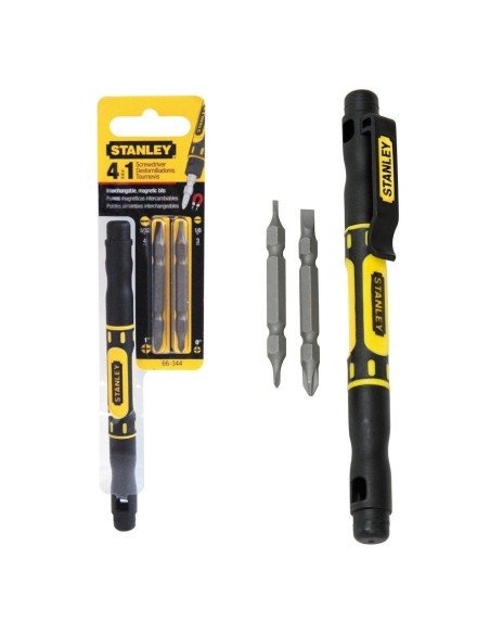 Destornillador Lapicero Stanley 66-344 Stuby Ratcheting multi 4 en 1 Destornillador Lapicero Stanley 66-344 Stuby Ratcheting multi 4 en 1