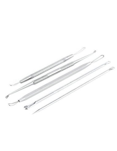 Set x5 Herramientas para remover espinillas y acné, Limpieza facil de puntos negros 