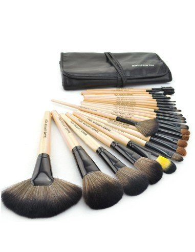 Set de 24 brochas y pinceles para maquillaje profesional