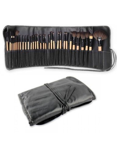 Set de 24 brochas y pinceles para maquillaje profesional