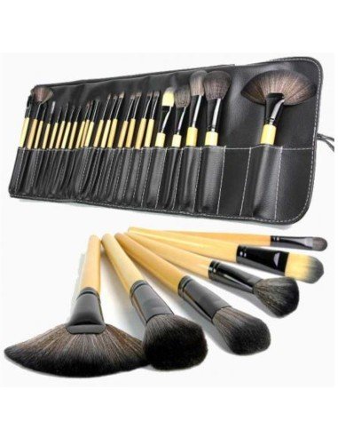 Set de 24 brochas y pinceles para maquillaje profesional