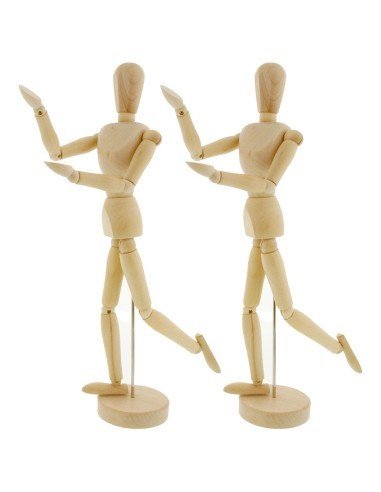 Maniquí Articulado de Madera, Modelo para dibujantes y artistas