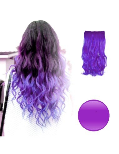 Extension Rizada Unicolor Cosplay tipo Cortina de cabello Eventos y Fiestas