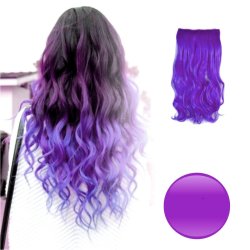 Extension Rizada Unicolor Cosplay tipo Cortina de cabello Eventos y Fiestas