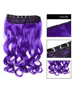 Extension Rizada Unicolor Cosplay tipo Cortina de cabello Eventos y Fiestas 2