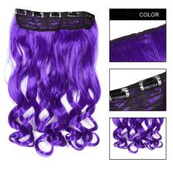 Extension Rizada Unicolor Cosplay tipo Cortina de cabello Eventos y Fiestas