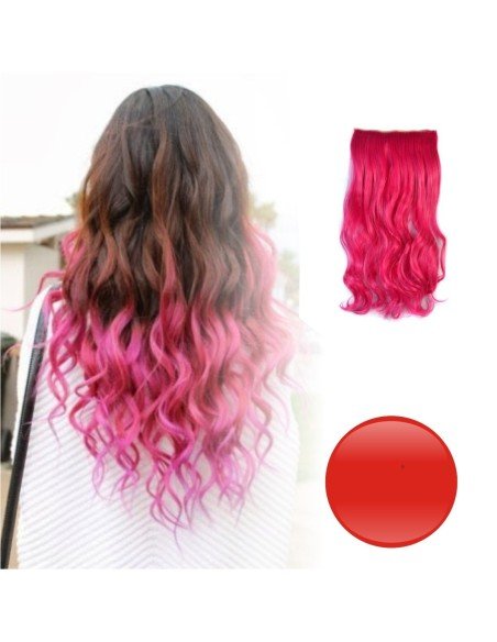 Extension de Cabello Unicolor Rizada Rojo