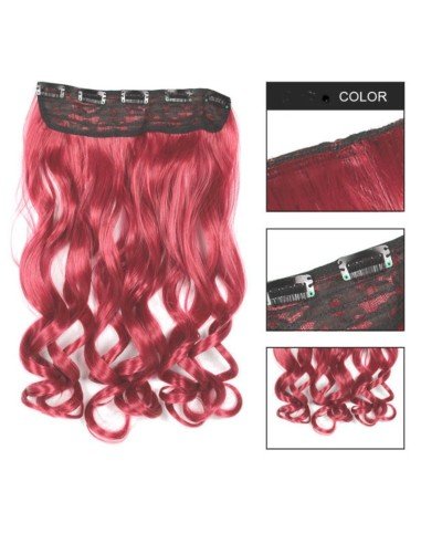 Extension de Cabello Unicolor Rizada Rojo