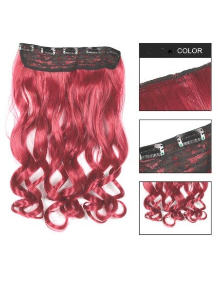 Extension de Cabello Unicolor Rizada Rojo