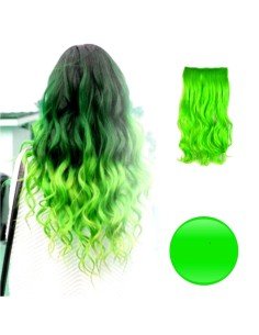 Extension de Cabello Unicolor Rizada Verde