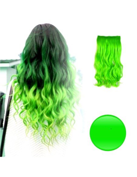 Extension de Cabello Unicolor Rizada Verde