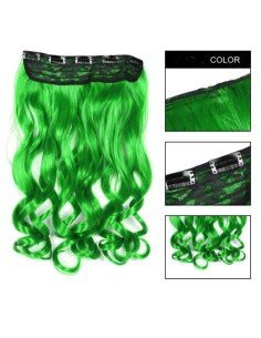 Extension de Cabello Unicolor Rizada Verde 2