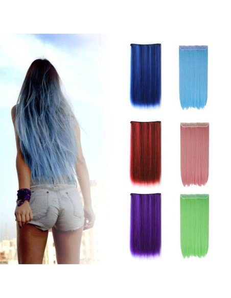 Extension Lisa Unicolor Cosplay tipo Cortina de cabello Eventos Fiesta