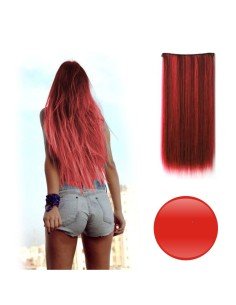 Extension de Cabello Unicolor Lisa Rojo