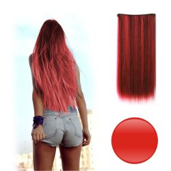 Extension de Cabello Unicolor Lisa Rojo
