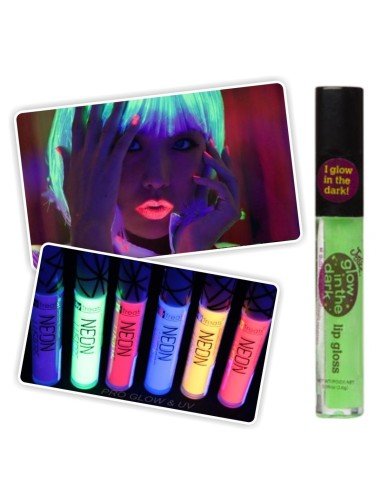 Labial Glossy UV glow brillo para labios brilla con la luz negra 