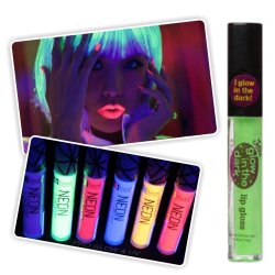 Labial Glossy UV glow brillo para labios brilla con la luz negra 