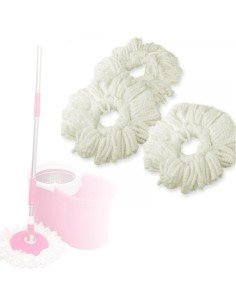 Kit de 3 repuestos de mopas de microfibra para Mopa Giratoria 360º 2