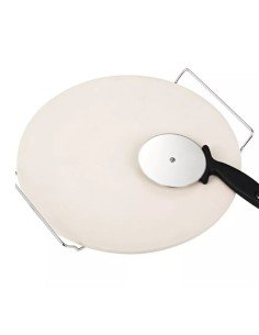 Set Pizza Pro Piedra Para Pizza Con Base + Cortador 2