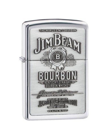 Encendedor Zippo Texture Jim Beam Bourbon Chrome Silver