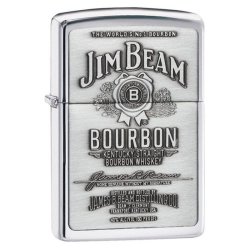 Encendedor Zippo Texture Jim Beam Bourbon Chrome Silver