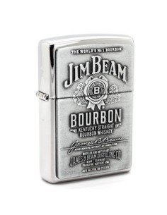Encendedor Zippo Texture Jim Beam Bourbon Chrome Silver 2