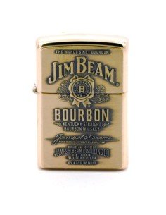 Encendedor Zippo Texture Jim Beam Bourbon Brass Dorado