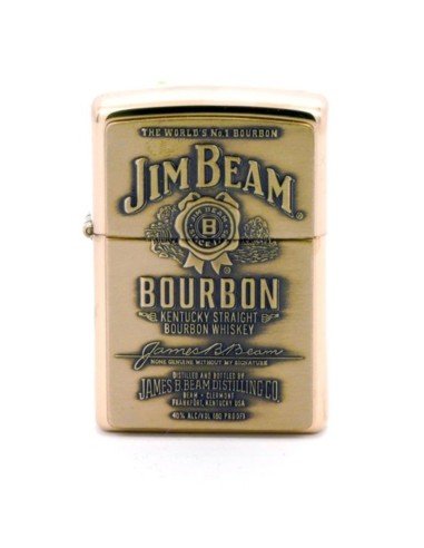 Encendedor Zippo Texture Jim Beam Bourbon Brass Dorado