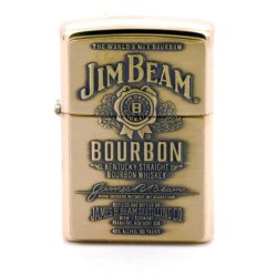 Encendedor Zippo Texture Jim Beam Bourbon Brass Dorado