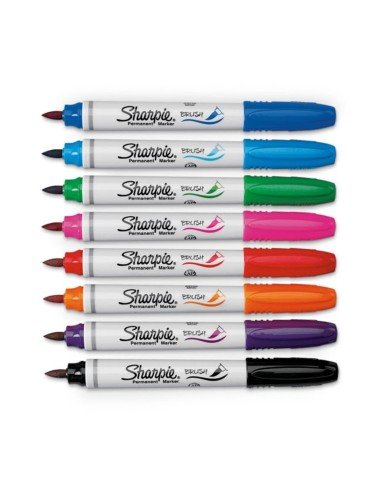 Sharpie Brush Punta Pincel Marcador Permanente (12 unidades)