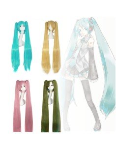Peluca Extralarga Hatsune Miku Cosplay 1.3 mts cabello liso