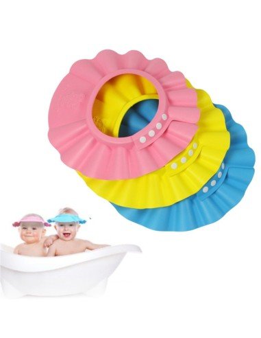 Gorro Visera de Ducha para Baño Bebé Rosado
