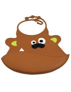 Babero de Silicona Animal Baby Bib Gorila Cafe