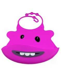 Babero de Silicona Animal Baby Bib Muelitas Pink