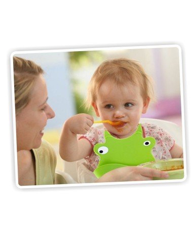 Babero de Silicona Animal Baby Bib Monstruo Shark Rojo