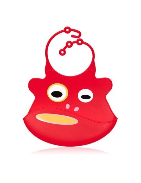 Babero de Silicona Animal Baby Bib Monstruo Shark Rojo
