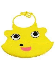 Babero de Silicona Animal Baby Bib Osa Amarilla