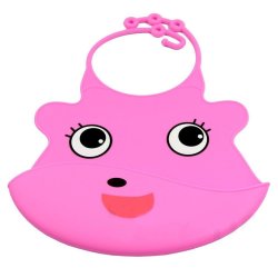 Babero de Silicona Animal Baby Bib Osa Rosada