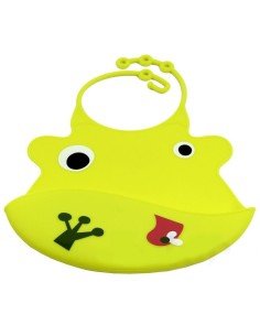 Babero de Silicona Animal Baby Bib Rana Amarilla