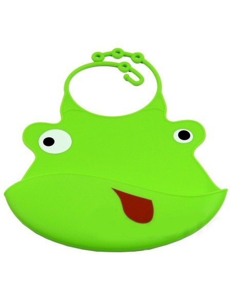 Babero de Silicona Animal Baby Bib Rana Sapo Verde