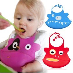 Babero de Silicona Animal Baby Bib Vaca Pink