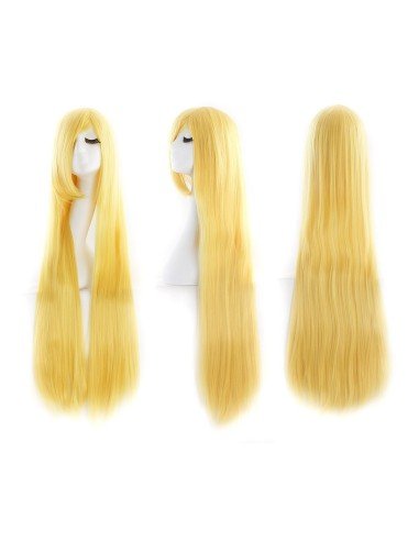 Peluca de Kanekalon Lisa 100 Cm Cosplay - Rubio Oro Amarillo