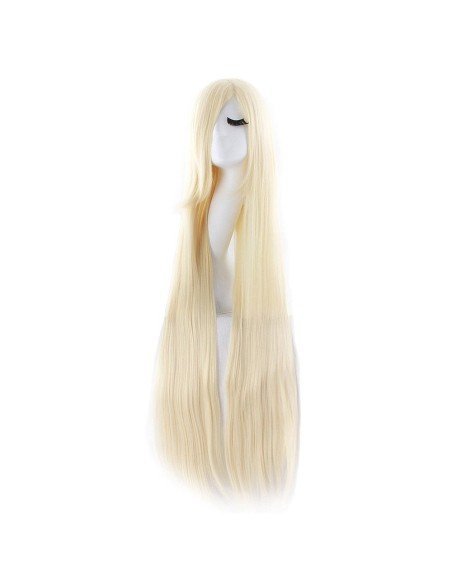 Peluca de Kanekalon Lisa 100 Cm Cosplay - Rubio Extra claro