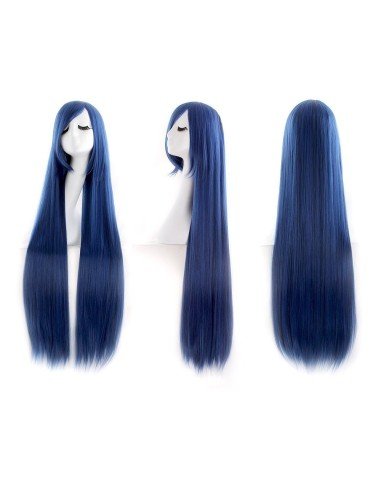 Peluca de Kanekalon Lisa 100 Cm Cosplay - Azul Petróleo