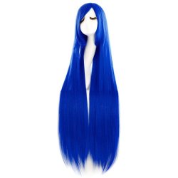 Peluca de Kanekalon Lisa 100 Cm Cosplay - Azul Rey