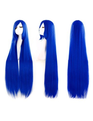 Peluca de Kanekalon Lisa 100 Cm Cosplay - Azul Rey