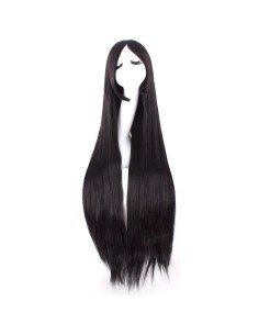 Peluca de Kanekalon Lisa 100 Cm Cosplay - Negro
