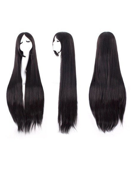 Peluca de Kanekalon Lisa 100 Cm Cosplay - Negro